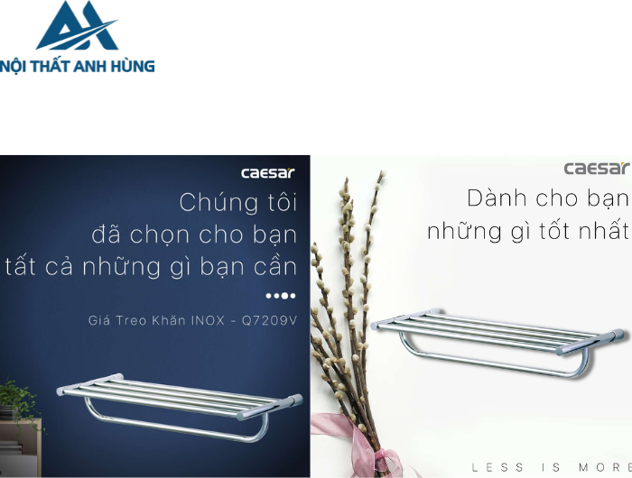 Kệ Treo Khăn CAESAR Q7209V Hai Tầng