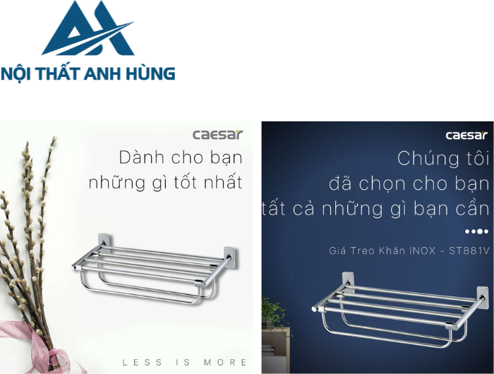 Kệ Treo Khăn Inox Caesar ST881V