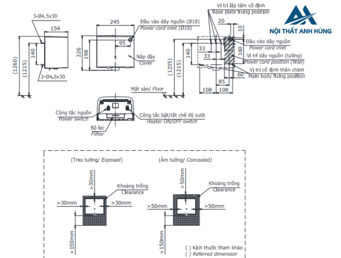 Máy sấy tay TOTO TYC322WF