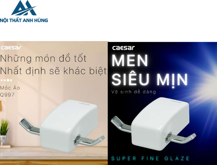 Móc Treo Áo Sứ Inox CAESAR Q997