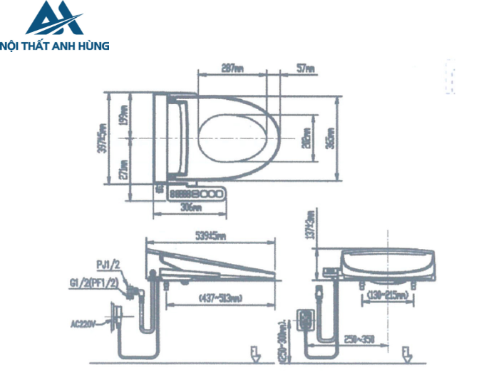 Nắp Bồn Cầu Điện Tử INAX CW-H20VN