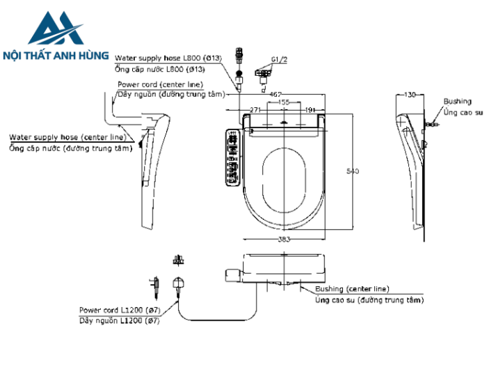 Nắp rửa điện tử WASHLET TOTO TCF33370GAA S2