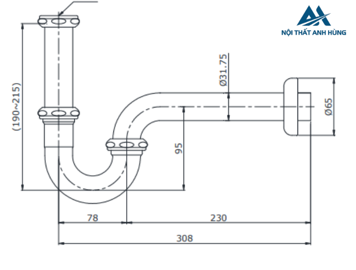 Ống thải chữ P TOTO TVLF403