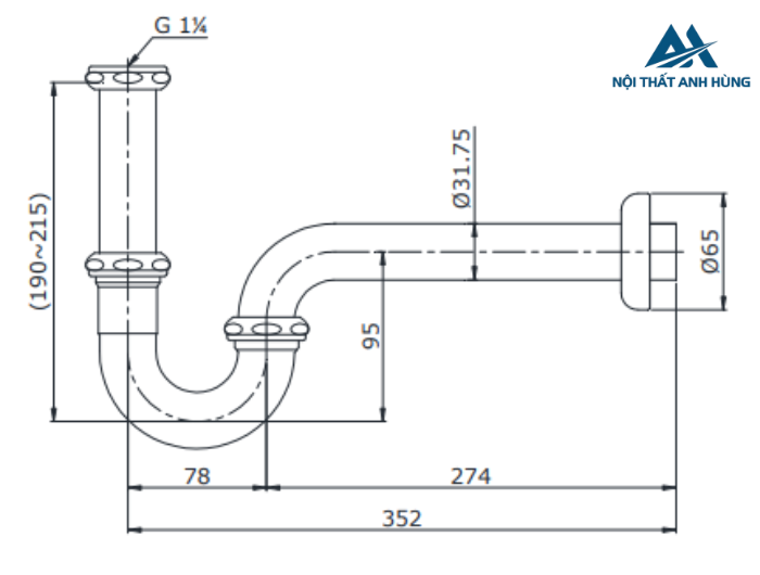 Ống thải chữ P TOTO TVLF404