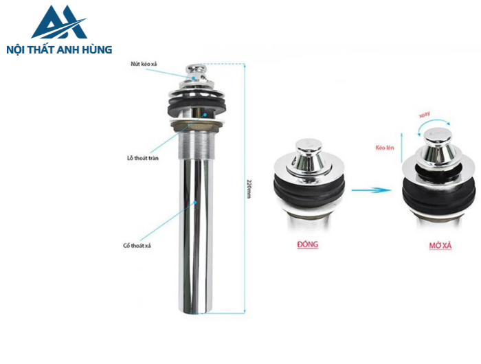 Ống Xả Chậu Có Chặn Nước Inax A-016V