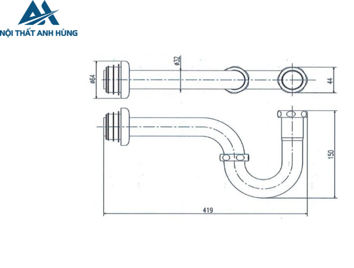 Ống Xả Nước Chữ P Inax A-678P