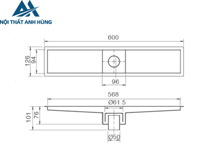 Phễu Thoát Sàn Inax PBFV-600 Kiểu Dài