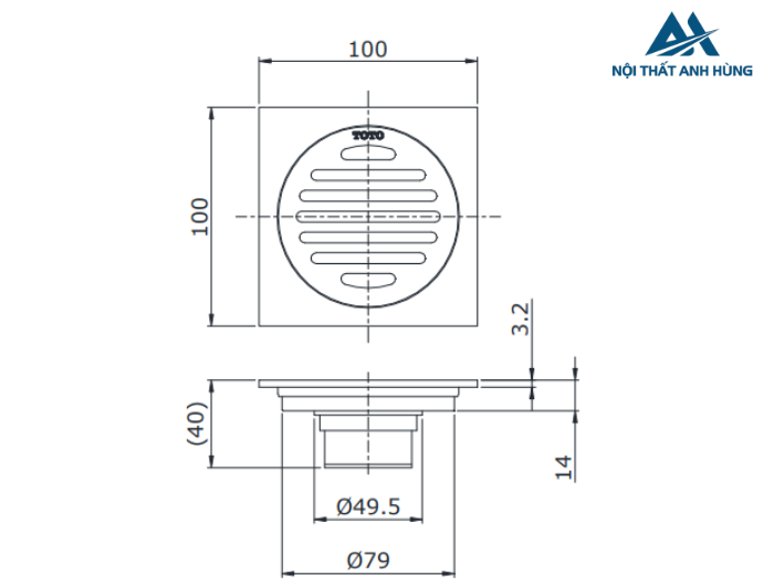 Phễu thoát sàn TOTO TVBA407