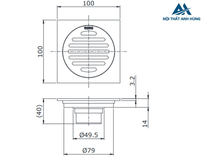 Phễu thoát sàn TOTO TVBA413
