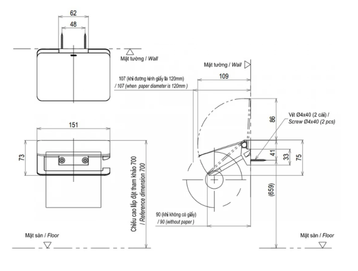 Móc Treo Giấy Vệ Sinh TOTO YH902VV1#BFG Màu Vàng Pháp Mờ