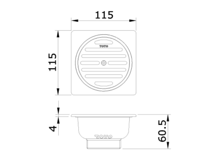 Phểu Thoát Sàn TOTO TX1DB#MB Màu Đen Mờ