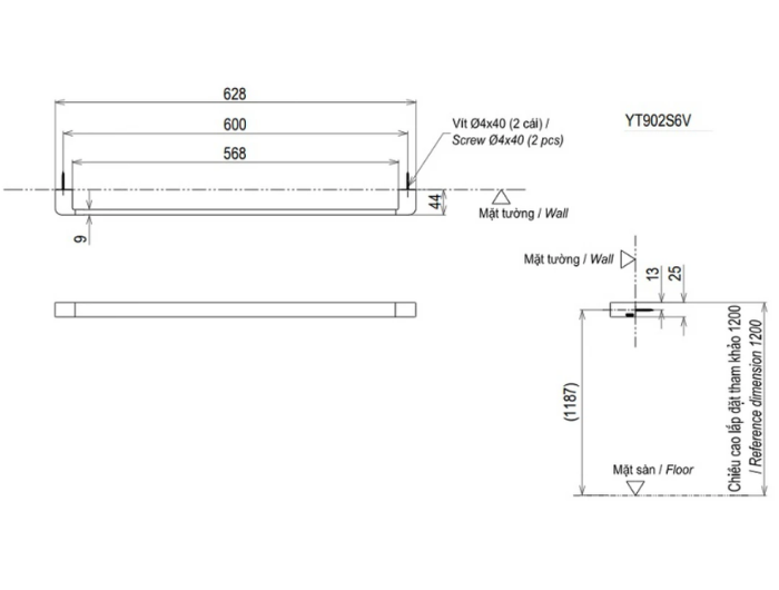 Thanh Vắt Khăn TOTO YT902S6V