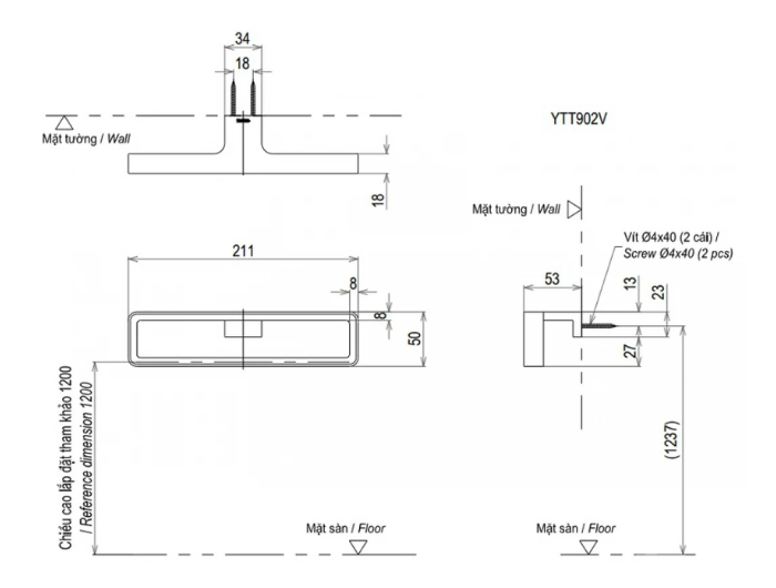 Vòng Treo Khăn TOTO YTT902VV1#BFG Màu Vàng Pháp Mờ