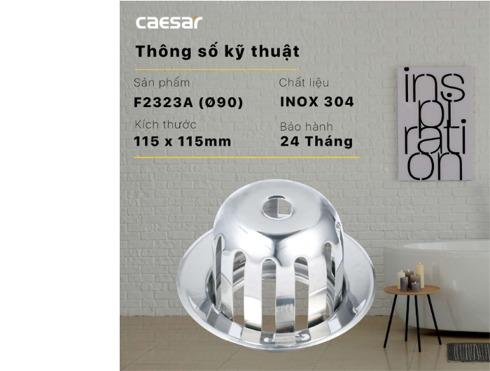 Cầu Chắn Rác CAESAR F2323A (Ø90)