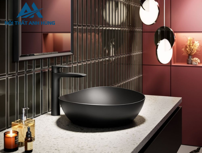 Chậu lavabo đặt bàn TOTO LT4704G17#MBL đen mờ