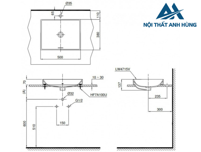 Chậu lavabo đặt bàn TOTO LT4715G17#MBL đen mờ vành mỏng