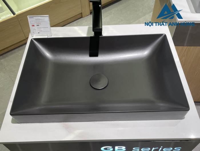 Chậu lavabo đặt bàn TOTO LT4716G19#MBL đen mờ