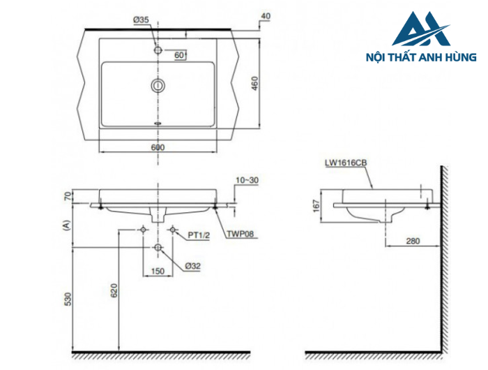 Chậu rửa lavabo đặt bàn TOTO L1616C