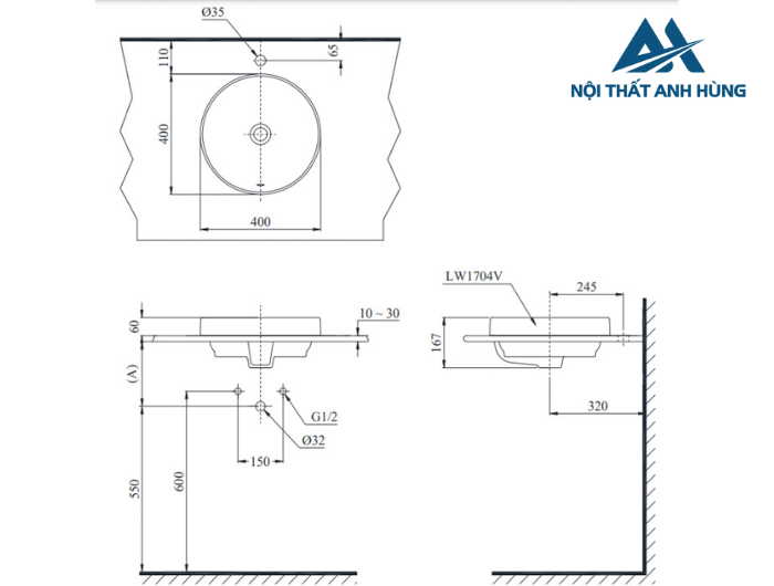 Chậu rửa lavabo đặt bàn TOTO L1704