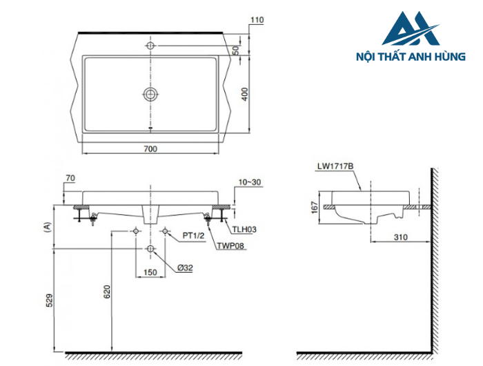 Chậu rửa lavabo đặt bàn TOTO LT1717