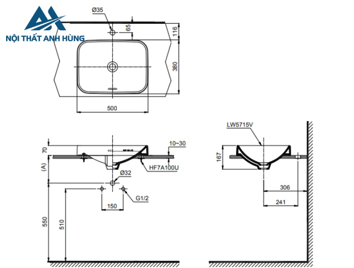 Chậu rửa lavabo đặt bàn TOTO LT5715