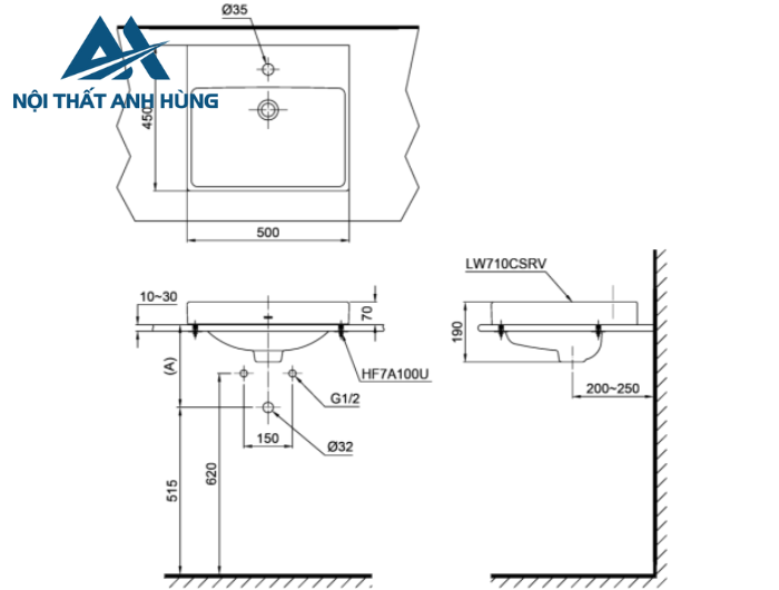 Chậu rửa lavabo đặt bàn TOTO LT710CSR
