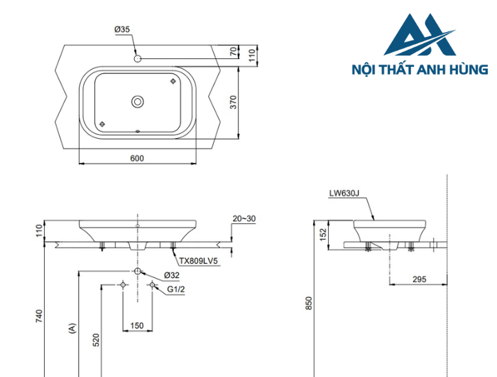 Chậu rửa lavabo đặt bàn TOTO LW630JDW/F#ASB màu xanh tro
