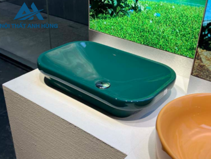 Chậu rửa lavabo đặt bàn TOTO LW630JDW/F#FRG màu xanh lá