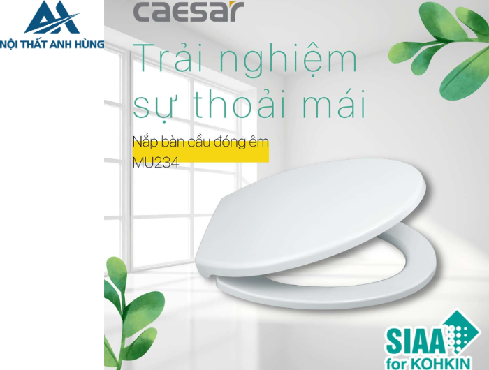 Nắp Bàn Cầu CAESAR MU234 Nắp Rơi Êm (CD1364 C1353)