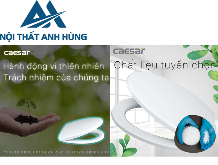 Nắp Bàn Cầu CAESAR MU234 Nắp Rơi Êm (CD1364 C1353)