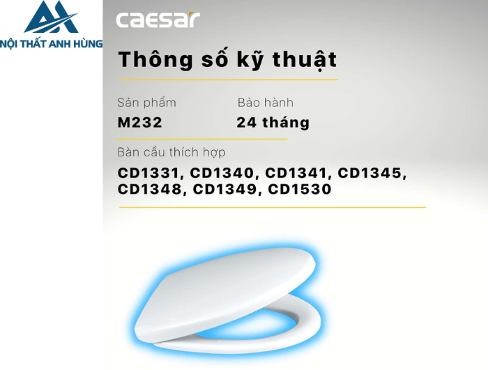 Nắp Êm Bàn Cầu CAESAR M232 (CD1340 CD1345 CD1348 CD1375)
