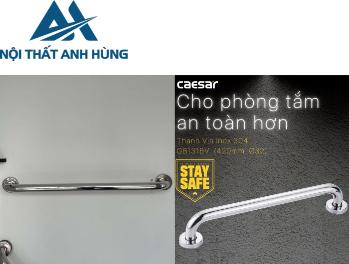Thanh Vịn Inox CAESAR GB131BV Gắn Tường 