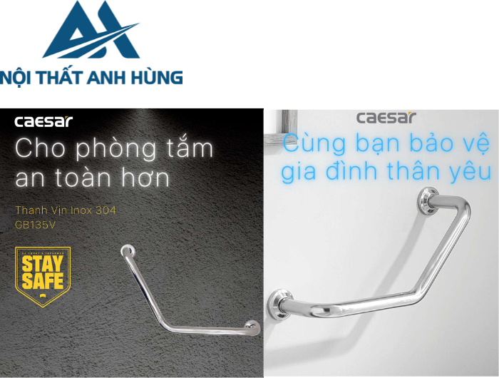 Thanh Vịn Inox CAESAR GB135V Cho Người Già