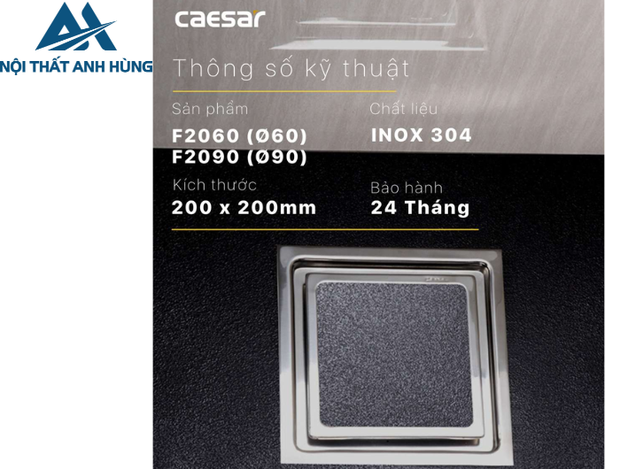 Thoát Sàn CAESAR F2090 (Ø90) 200x200