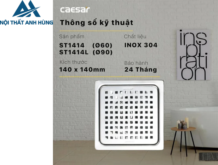 Thoát Sàn CAESAR ST1414L (Ø90)