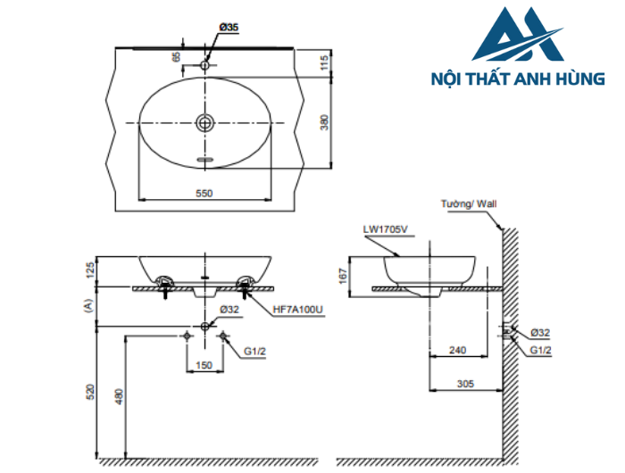 Chậu rửa lavabo đặt bàn TOTO LT1705#XW
