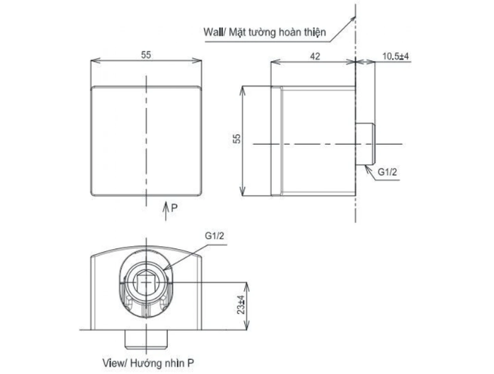 Cút Nối Tường TOTO TBW08009A