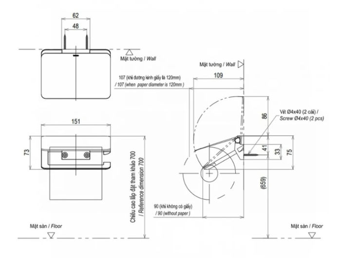 Móc Treo Giấy Vệ Sinh TOTO YH902V#BRG Màu Vàng Hồng 