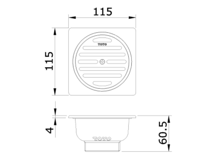 Phểu Thoát Sàn TOTO TX1DB#BRG Màu Vàng Hồng