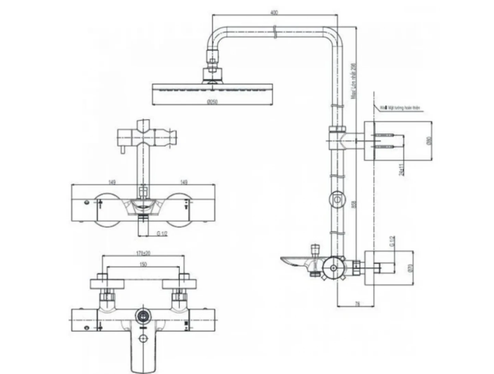 Sen cây nhiệt độ TOTO TBW07403A#BFG Vàng Pháp Mờ