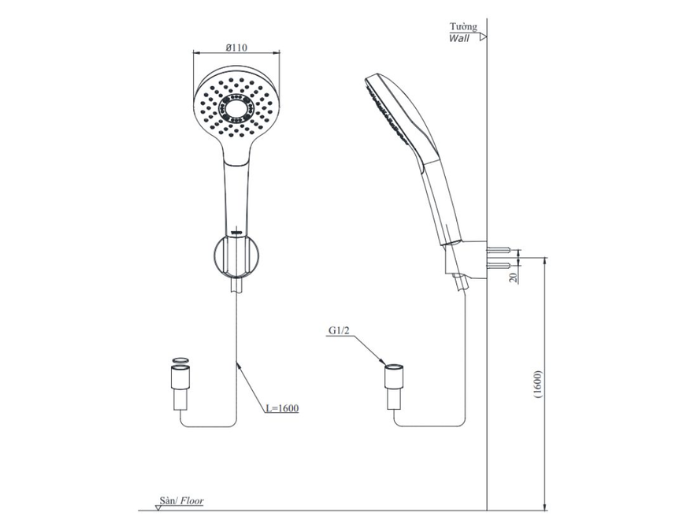 Tay sen tắm TOTO TBW01008V