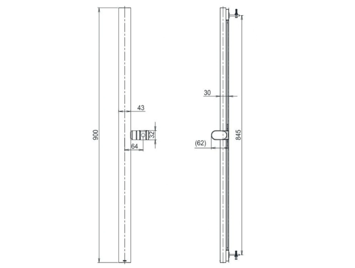 Thanh Trượt Sen Tắm TOTO TBW160V0A 900mm