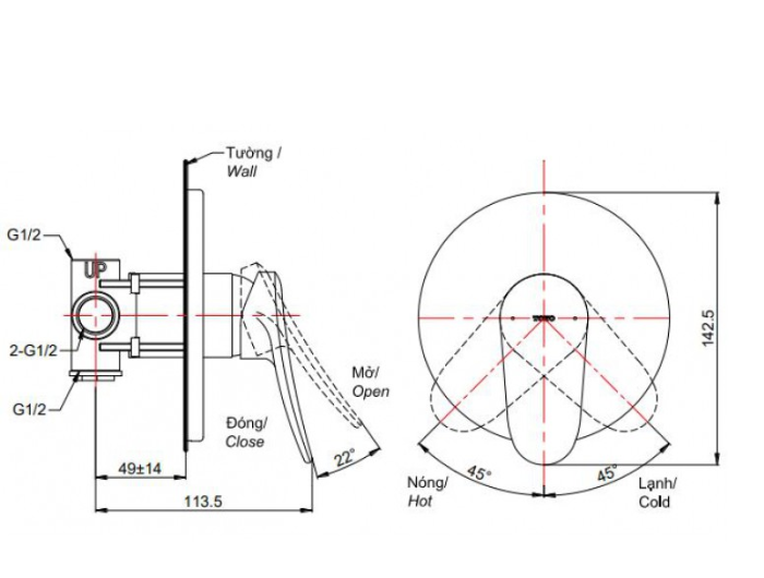 Van gật gù điều chỉnh nóng lạnh TOTO TBS04303B