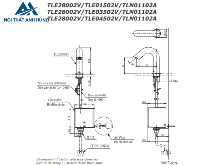 Vòi lavabo cảm ứng TOTO TLE28002V TLE01502V TLN01102A