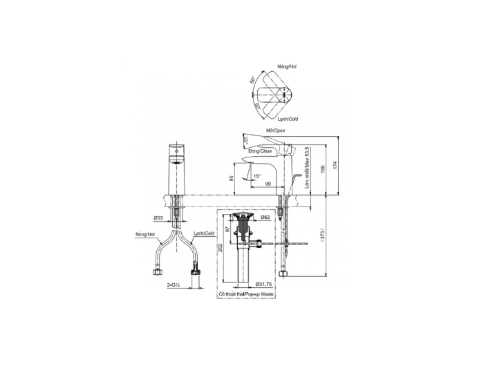 Vòi lavabo nóng Lạnh TOTO TLG04301B#BRG Màu Vàng Hồng