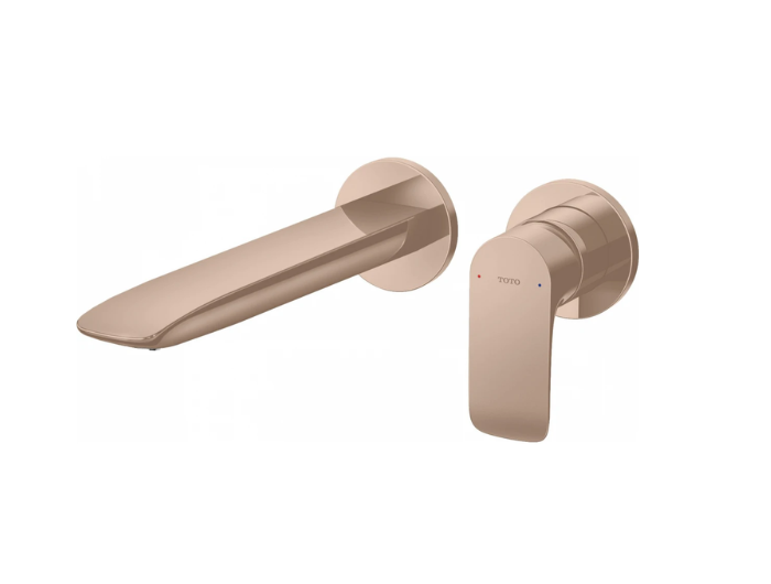 Vòi Lavabo TOTO TLG04310BB#BRG Nóng Lạnh Gắn Tường Màu Vàng Hồng