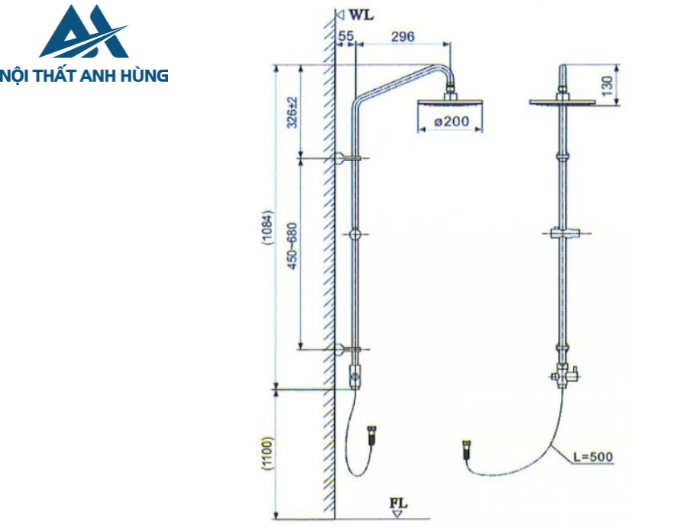 Thân Sen Cây INAX BFV-CL2 Tắm Đứng