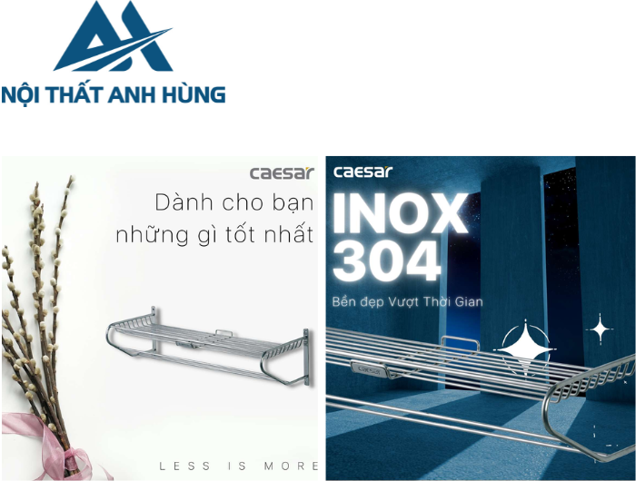Thanh Treo Khăn CAESAR ST827V Hai Tầng