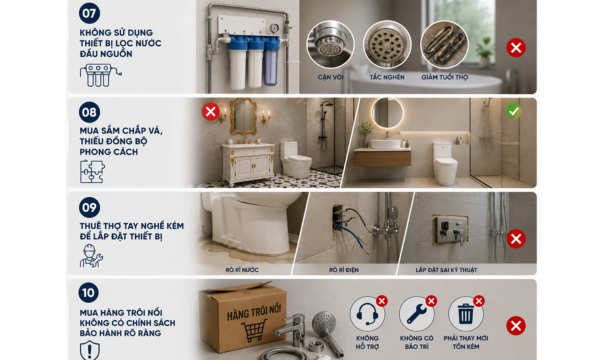 10 Sai Lầm Khi Chọn Thiết Bị Vệ Sinh Khiến Bạn Tốn Thêm Hàng Chục Triệu