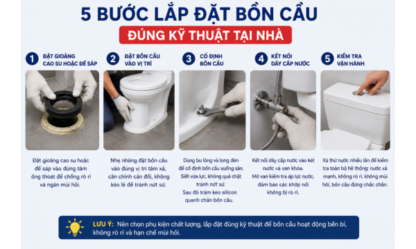 Cách lắp đặt bồn cầu đúng kỹ thuật tại nhà